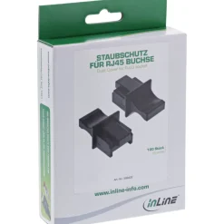 InLine® Staubschutz, für RJ45 Buchse, Farbe: schwarz, 100er Pack, schwarz