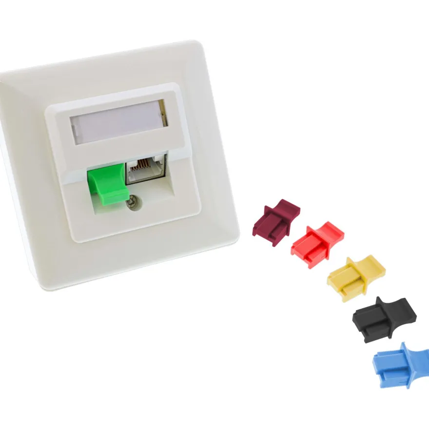 InLine® Staubschutz, für RJ45 Buchse, Farbe: schwarz, 100er Pack, schwarz