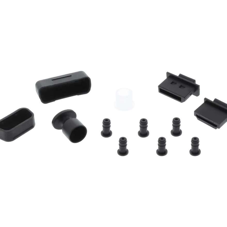 InLine® Staubschutz-Set, für Audio/Video-Schnittstellen, 12-teilig, schwarz