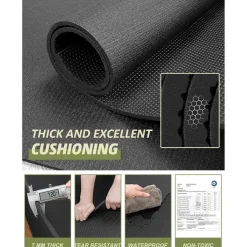 innhom Bodenschutzmatte für Fitnessgeräte, rutschfest, 243x152x0,7 cm Schwarz