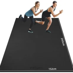 innhom Bodenschutzmatte für Fitnessgeräte, rutschfest, 243x152x0,7 cm Schwarz