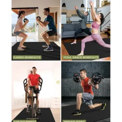 innhom Bodenschutzmatte für Fitnessgeräte, rutschfest, 243x152x0,7 cm Schwarz