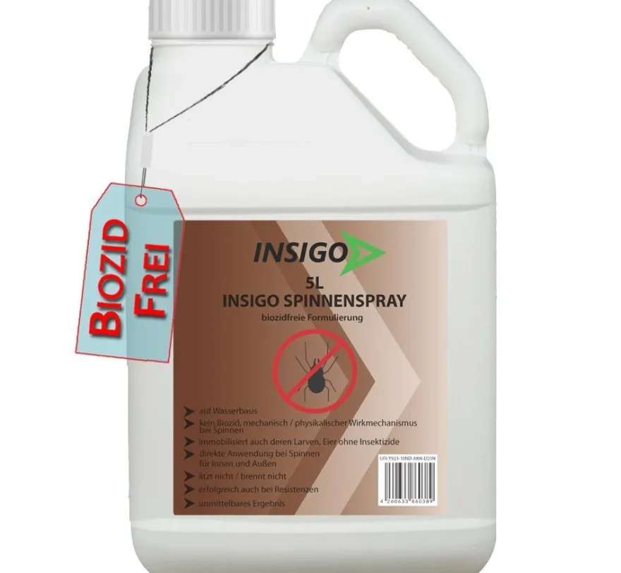 INSIGO 5L + 1L Anti Spinnenspray Mittel Schutz Abwehr vertreiben Spinnen frei ex