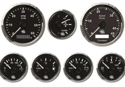 Instrumentensatz schwarz/ chrome GPS Mercruiser Volvo Penta Alpah One Brav