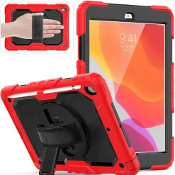 4in1 Tasche für Apple iPad (7th Gen.) 2019 10.2 Zoll Schutzhülle + Gestell Rot