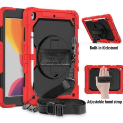 4in1 Tasche für Apple iPad (7th Gen.) 2019 10.2 Zoll Schutzhülle + Gestell Rot