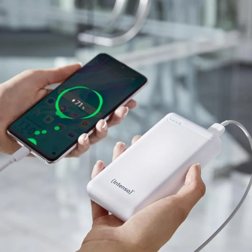 Intenso Powerbank 20000mAh mit USB-C Schnellladen und LED-Anzeige