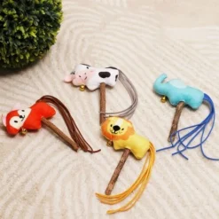 Interaktiver Katzenteaser Stick Katze Kauen Plüschtiere Spielzeug