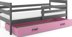 Interbeds Kinderbett Eryk 200x90cm in Grau + Matratze und Lattenrost