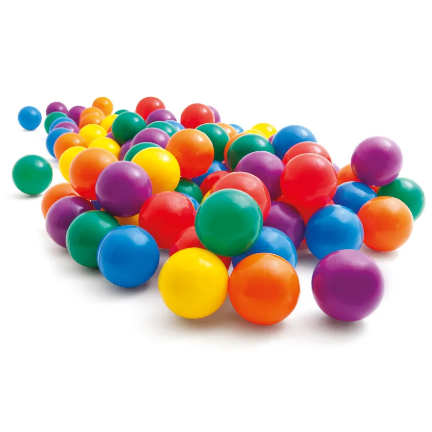 INTEX Fun Ballz 100 Stück 8cm Bälle mit Tragetasche – Spielspaß ab 2 Jahren
