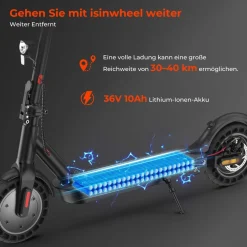 Isinwheel E9TMax Elektroroller 500W, Reichweite 40km, Straßenzertifizierung ABE