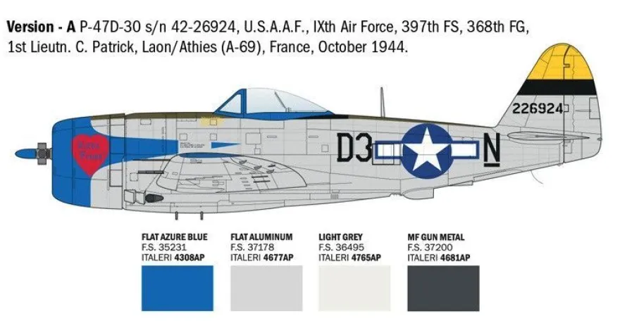 Italeri P-47D Thunderbolt 510002835 Maßstab 1:48 Bausatz 2835 Bausatz