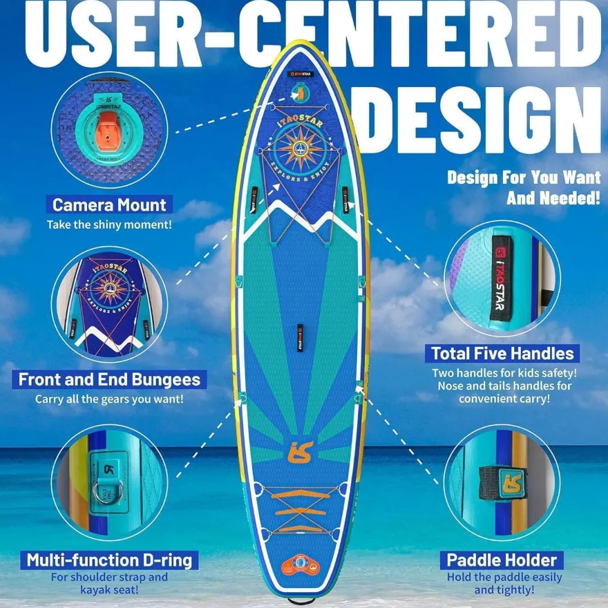 iTAOSTAR Journey Aufblasbares Stand Up Paddling Board, Extrabreit für Anfänger
