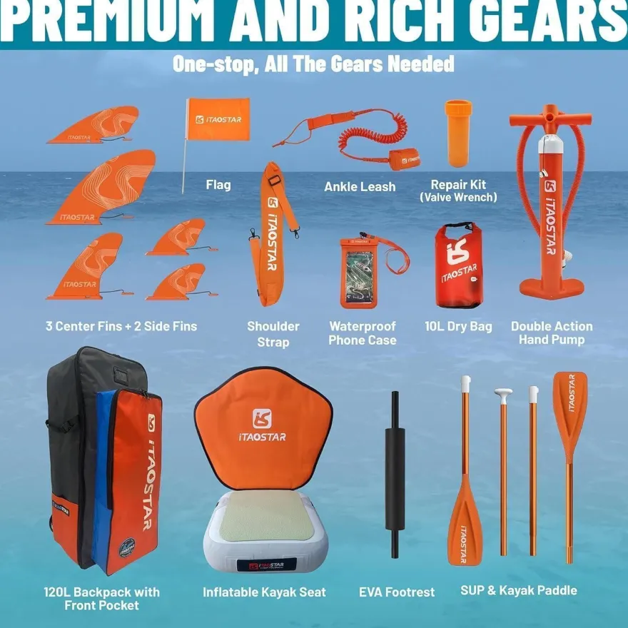iTAOSTAR Journey Aufblasbares Stand Up Paddling Board, Extrabreit für Anfänger