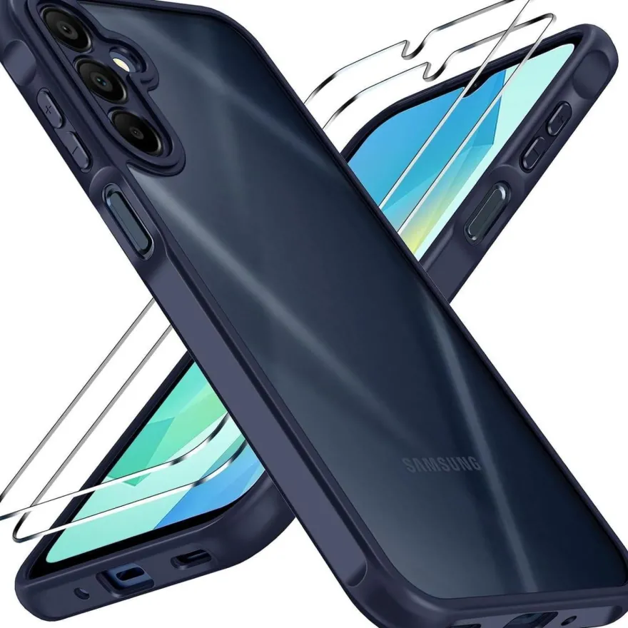 ivoler Hülle für Samsung Galaxy A16 4G/5G mit 2x Panzerglas, matt