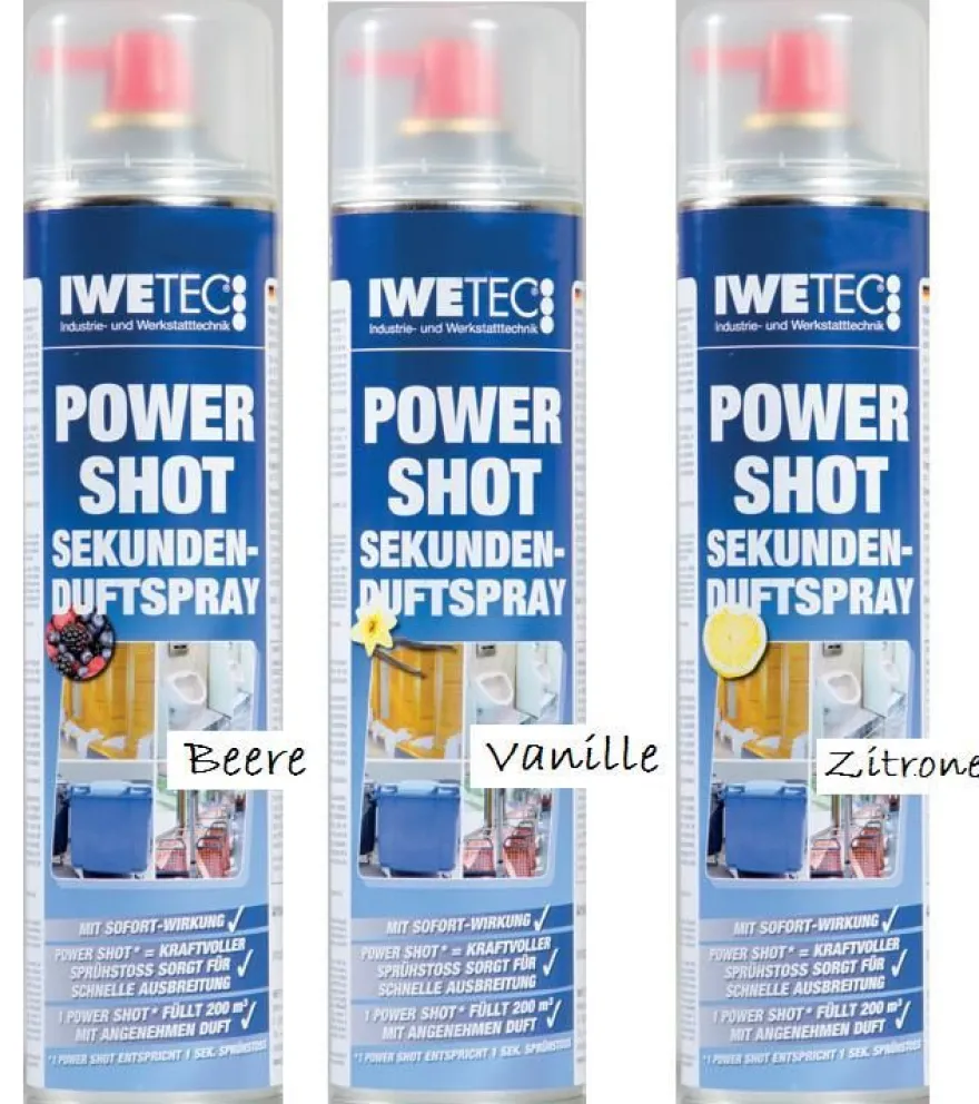 Iwetec Power Shot Lufterfrischer 600 ml 3 versch. Gerüche
