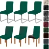jabeick Elastische Stuhlhussen 6er Set für Esszimmer, Küche, Hotel - Pfau Blau