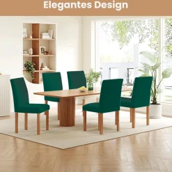 jabeick Elastische Stuhlhussen 6er Set für Esszimmer, Küche, Hotel - Pfau Blau