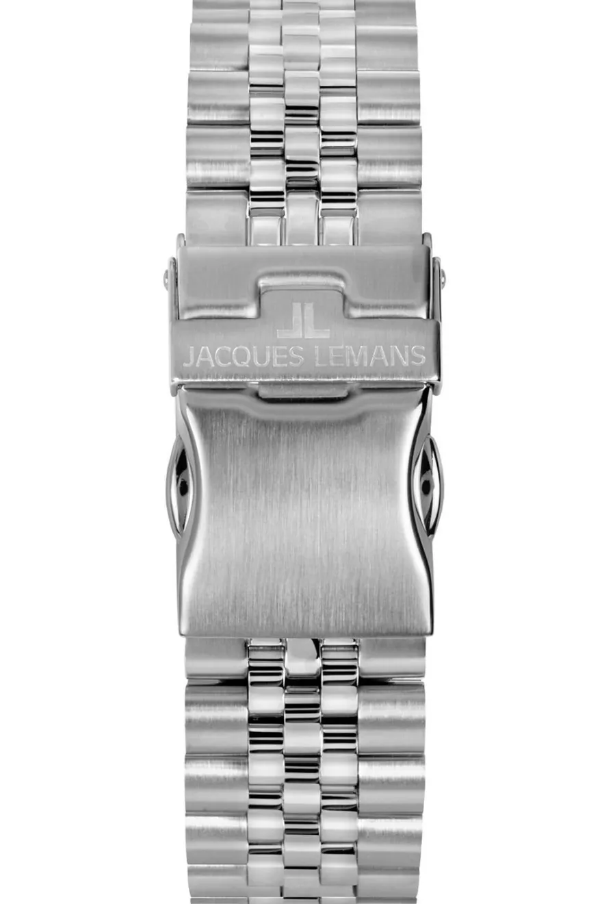 Jacques Lemans Herrenuhr Quarz Stahl/Schwarz 20 bar 1-2205K