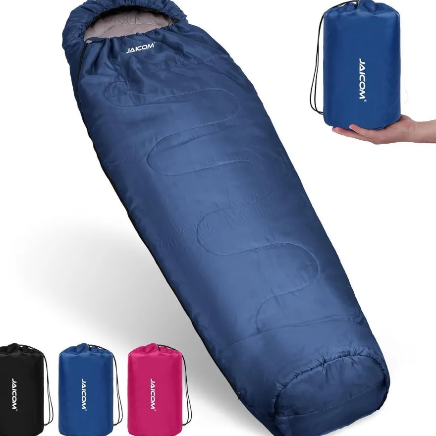 JAICOM Mumienschlafsack 3-4 Jahreszeiten Ultraleicht 800g/1600g, Blau, Kleines