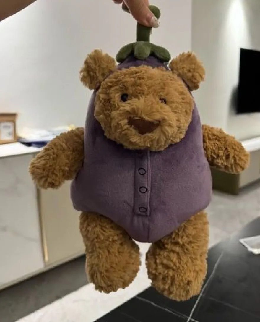 Jellycat Original Bär Aubergine 30cm Kuscheltier Spielzeug Plüschtier Geschenk