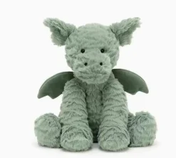Jellycat Plüschtier-Geschenk: Wellenförmiger grüner Dinosaurier, 23 cm