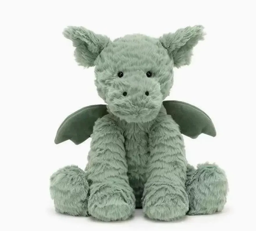 Jellycat Plüschtier-Geschenk: Wellenförmiger grüner Dinosaurier, 23 cm