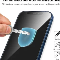 JETech Displayschutzfolie für iPhone 12/12 Pro 6,1 Zoll, 3 Stück, Gehärtetes