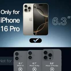 JETech Hülle für iPhone 16 Pro 6,3 Zoll - Transparent, Stoßfest, Anti-Kratzer