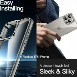 JETech Hülle für iPhone 16 Pro 6,3 Zoll - Transparent, Stoßfest, Anti-Kratzer