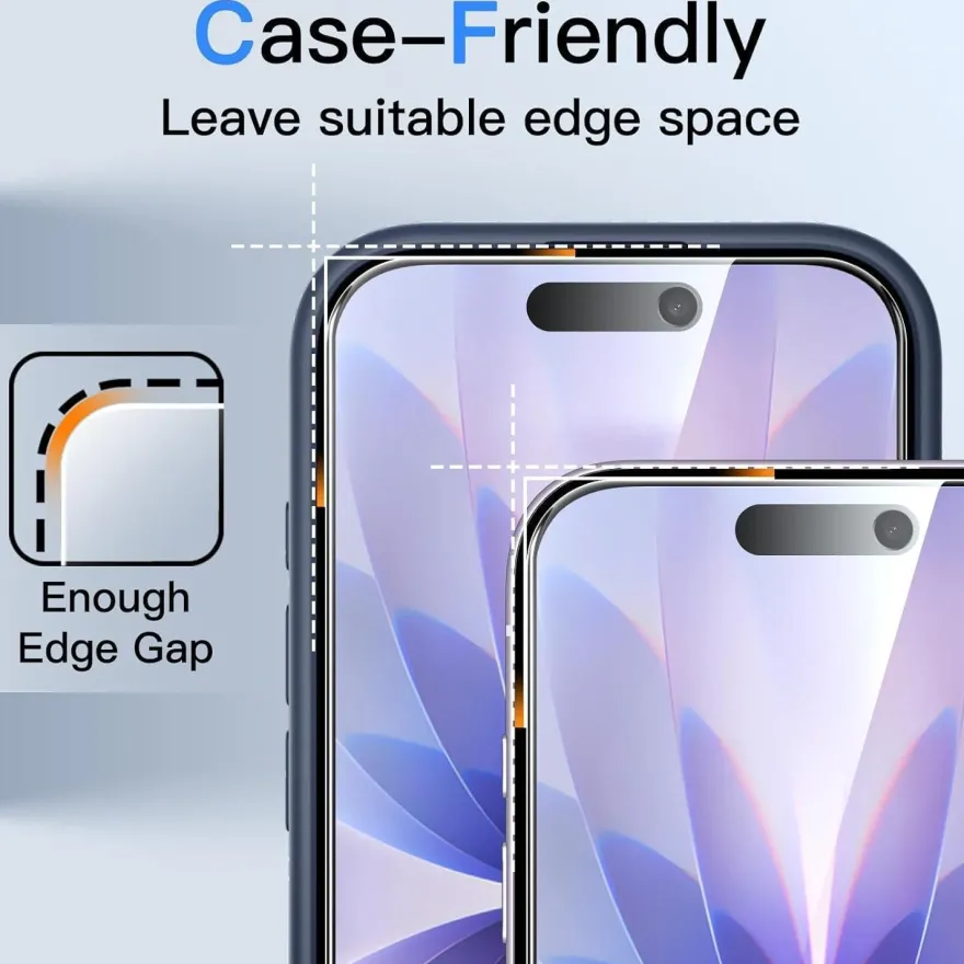JETech Sichtschutzfolie für iPhone 17 (6,3 Zoll) - Anti-Spy, Gehärtetes Glas, 2