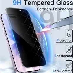 JETech Sichtschutzfolie für iPhone 17 (6,3 Zoll) - Anti-Spy, Gehärtetes Glas, 2