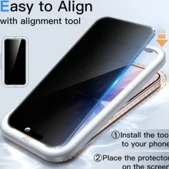 JETech Sichtschutzfolie für iPhone 17 (6,3 Zoll) - Anti-Spy, Gehärtetes Glas, 2