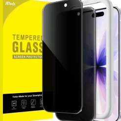 JETech Sichtschutzfolie für iPhone 17 (6,3 Zoll) - Anti-Spy, Gehärtetes Glas, 2