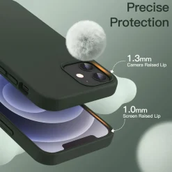 JETech Silikon Hülle für iPhone 12/12 Pro 6,1 Zoll, Ganzkörper Handyhülle mit