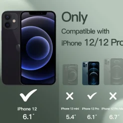 JETech Silikon Hülle für iPhone 12/12 Pro 6,1 Zoll, Ganzkörper Handyhülle mit