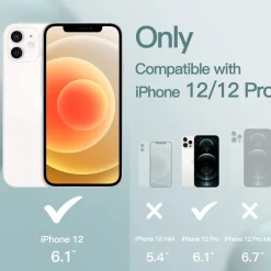 JETech Silikon Hülle für iPhone 12/12 Pro 6,1 Zoll - Stoßfest & Seidig-Weich