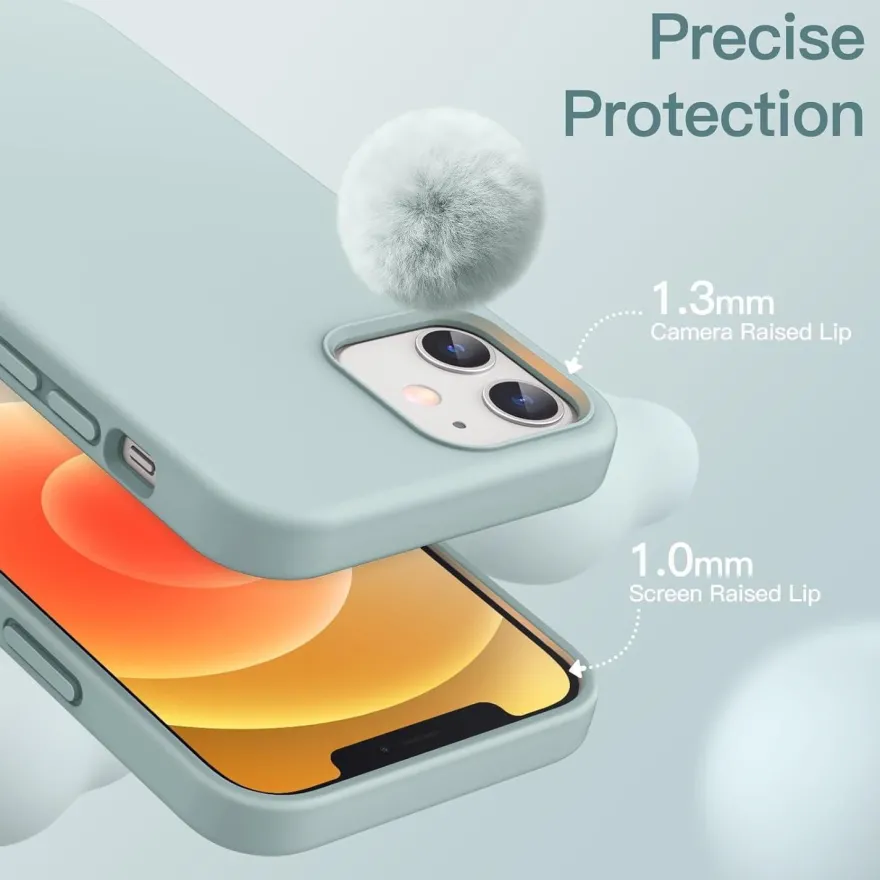 JETech Silikon Hülle für iPhone 12/12 Pro 6,1 Zoll - Stoßfest & Seidig-Weich