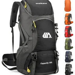 jianyana Wanderrucksack 50L Trekkingrucksack mit Regenhülle, wasserdicht für