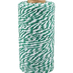 jijAcraft Baumwoll-Schnur Grün/Weiß, 100m, 2mm - Vielseitig für Basteln