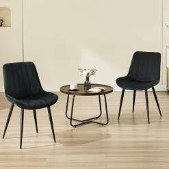 JIJIAN Esszimmerstühle 6er Set, Polsterstühle aus Samt mit Rückenlehne und