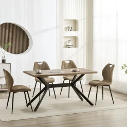 JIJIAN Esszimmerstühle 4er Set, Polsterstühle mit Stoff-Rückenlehne und