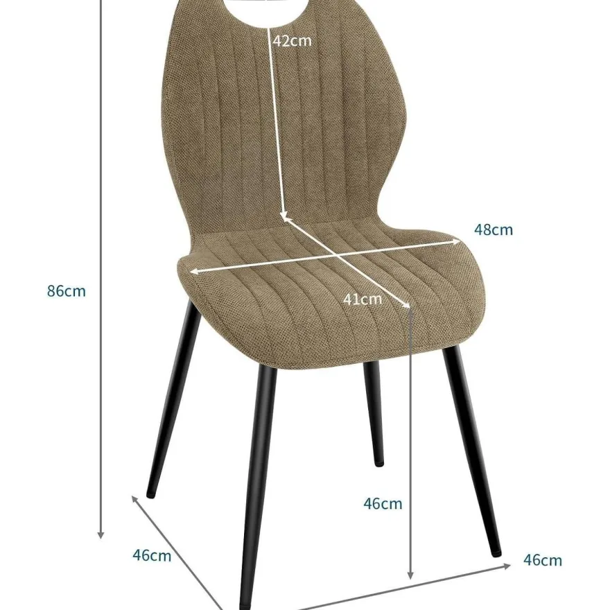 JIJIAN Esszimmerstühle 4er Set, Polsterstühle mit Stoff-Rückenlehne und