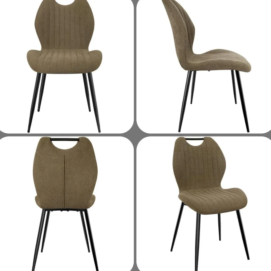 JIJIAN Esszimmerstühle 4er Set, Polsterstühle mit Stoff-Rückenlehne und