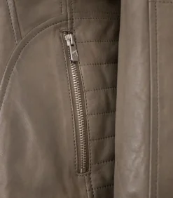 Jilani - Damen Lederjacke Lammnappa dark sand