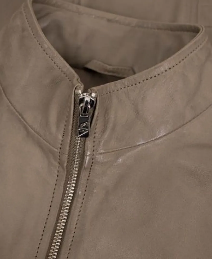 Jilani - Damen Lederjacke Lammnappa dark sand