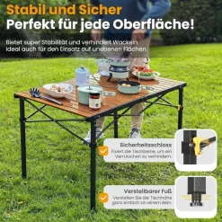 Join Nature Campingtisch Alu Klappbar für 6 Personen, 118x70cm, bis 100kg