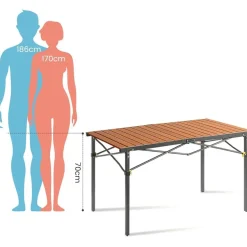 Join Nature Campingtisch Alu Klappbar für 6 Personen, 118x70cm, bis 100kg