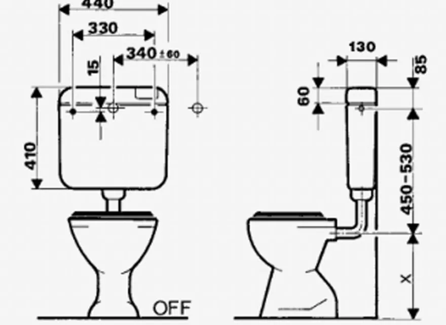 Jomo Aufputz Spülkasten Nixe weiss Tiefspülkasten Jomorit Start-Stop 6 - 9 Liter