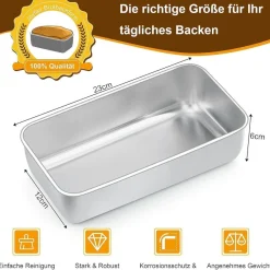 Joyfair Kastenform 3er Set, Edelstahl Brotbackform für Brot/Kuchen/Toast